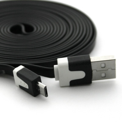 Добави още лукс USB кабели Micro USB кабел универсален тип лента 2 метра черен